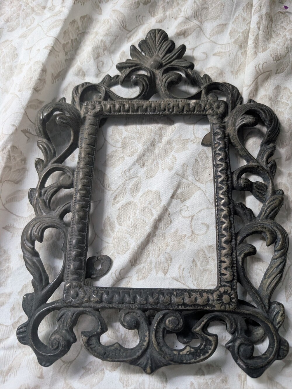 Ornate Vintage Black Cast Iron Decorative Frame